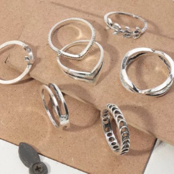 Chevron 7 pc Ring Set - Picture 3 of 6